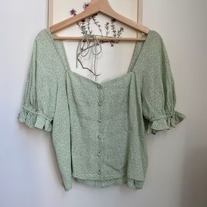 & other stories green / floral top.